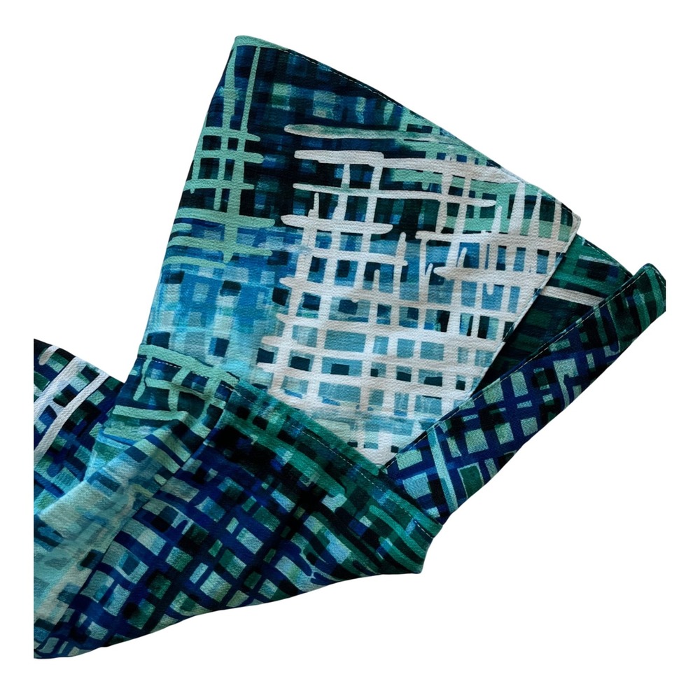 Ali Miles Patchwork Button Front Blue Tunic Blous… - image 7